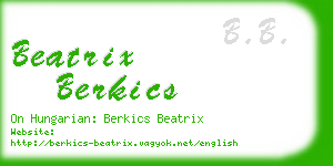 beatrix berkics business card